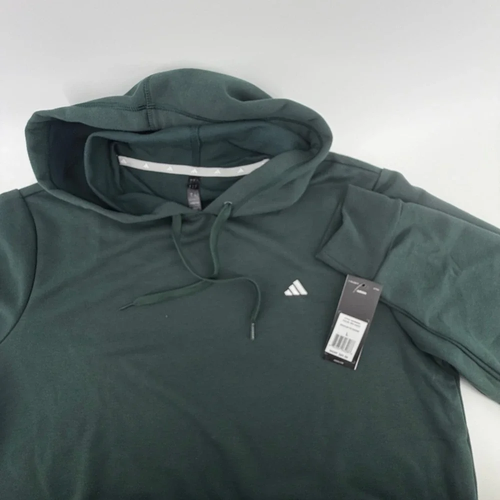 Adidas Mens‎ Go-To Hoodie Green Night Pullover Sweatshirt ADVR0929 Size L NWT